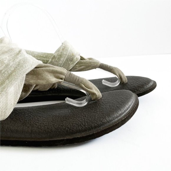 Sanuk Yoga Sling Sandals Women's 7 Neutral Print Open Toe Flats Sling Back - Picture 10 of 16